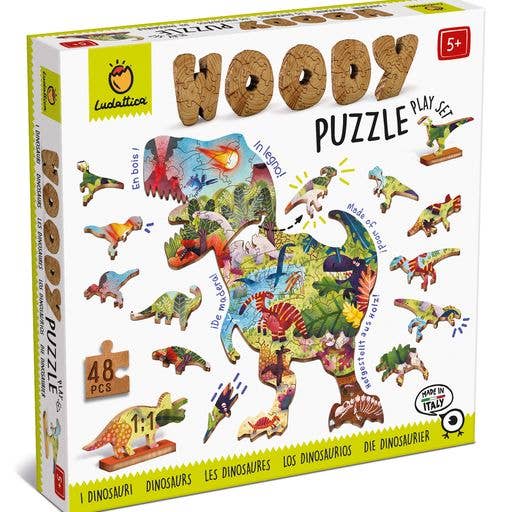 Ludattica - Woody Puzzle DINOSAURS