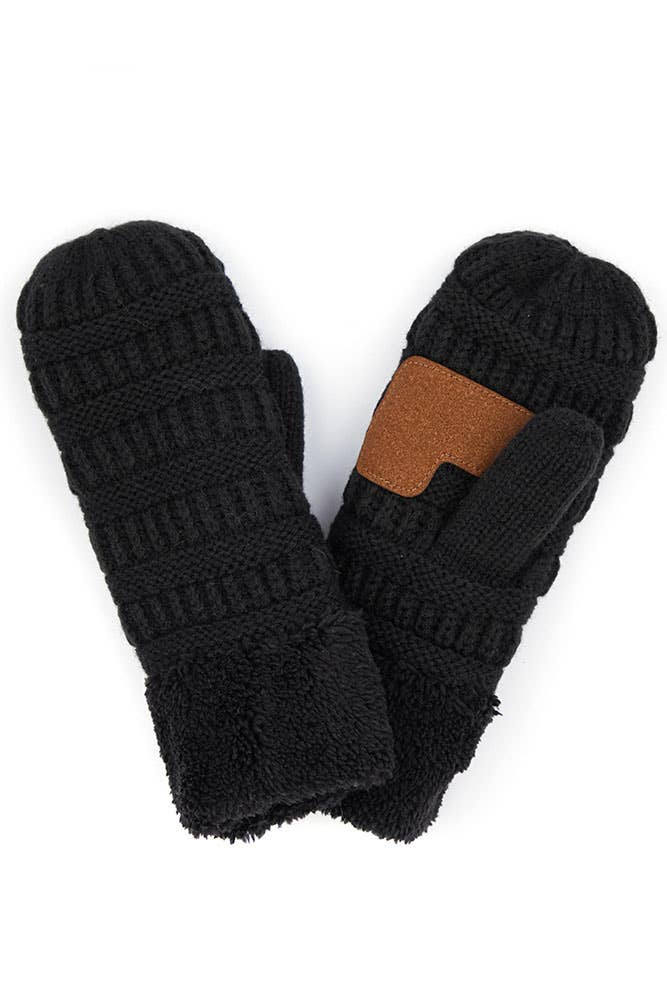 C.C Kids solid Knitted mitten: Navy