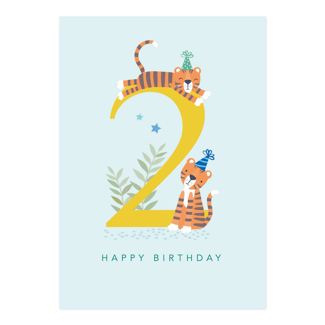 Happy Birthday Card | Age 2 Tiger Card