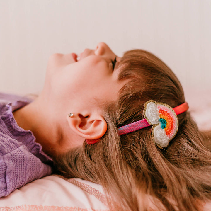 Chenille Rainbow/Heart/Star InterchangeableHeadband and Hair Clips