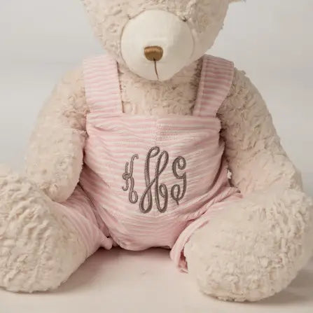 24" Stuffed Bear-Pink Overalls