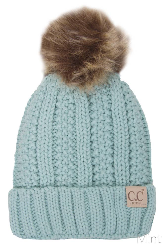 CC Kids Solid Color Lining Beanie: Ivory