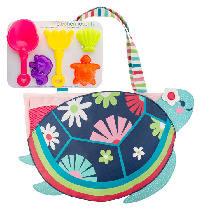 Beach Tote with Sand Toys Play Set: Turtle