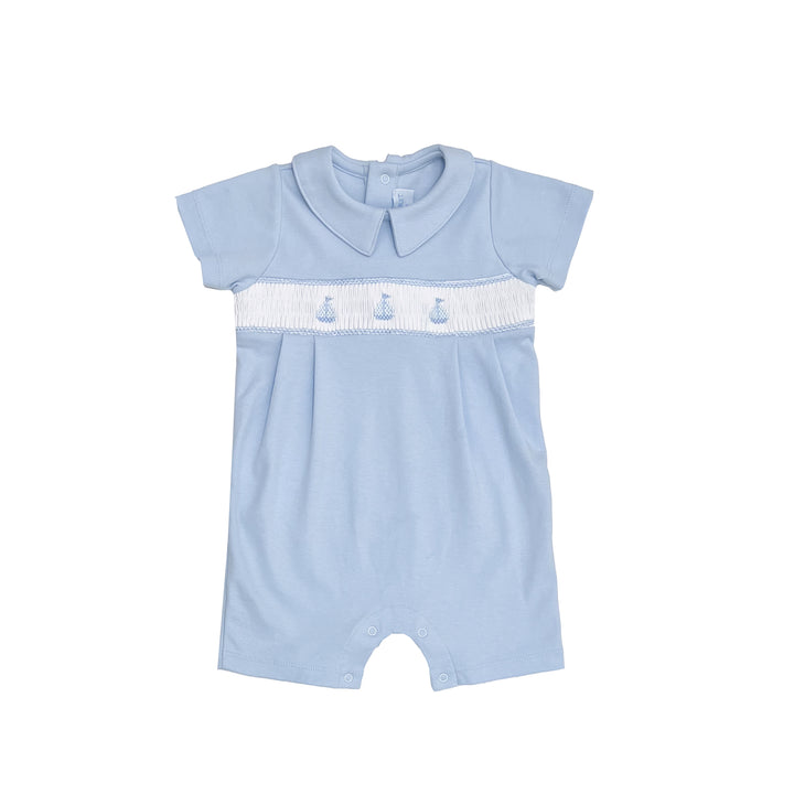 Set Sail Smocked Shortall-Chatham Bars Blue