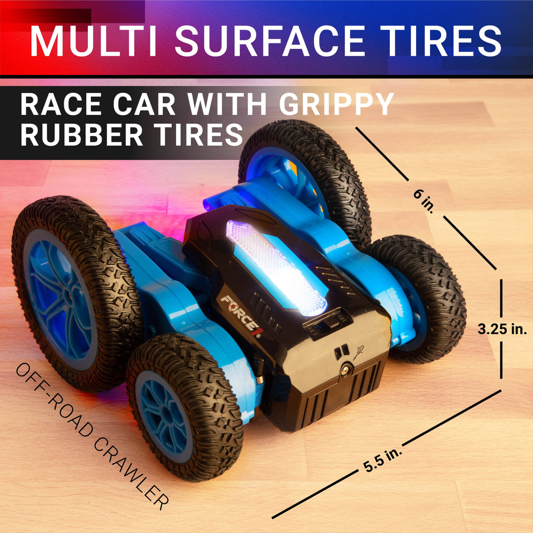 Tornado LED Stunt Remote Control Car Blue Holiday Gift