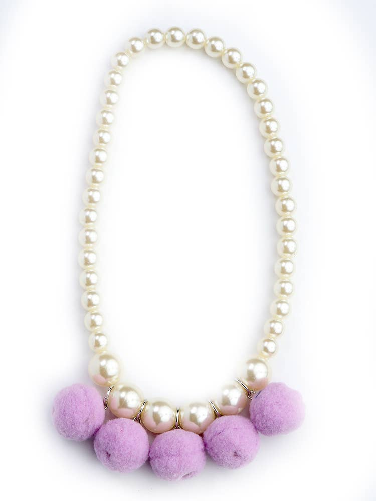 Pom Pom Necklace: Lavender