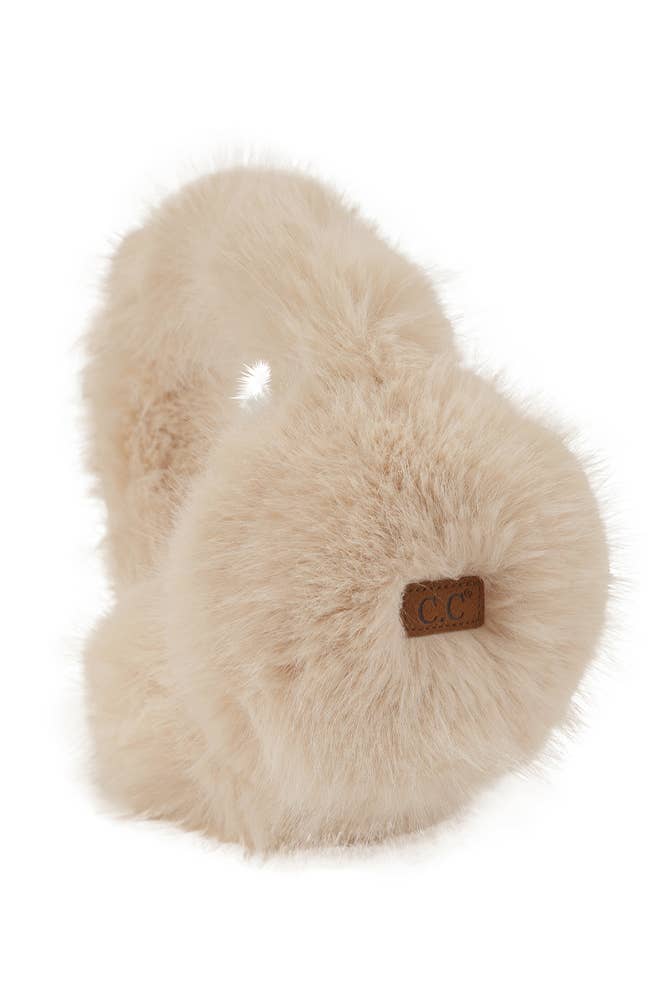 C.C Solid Long Fur Winter Ear Muff Ear Warmer: Rose