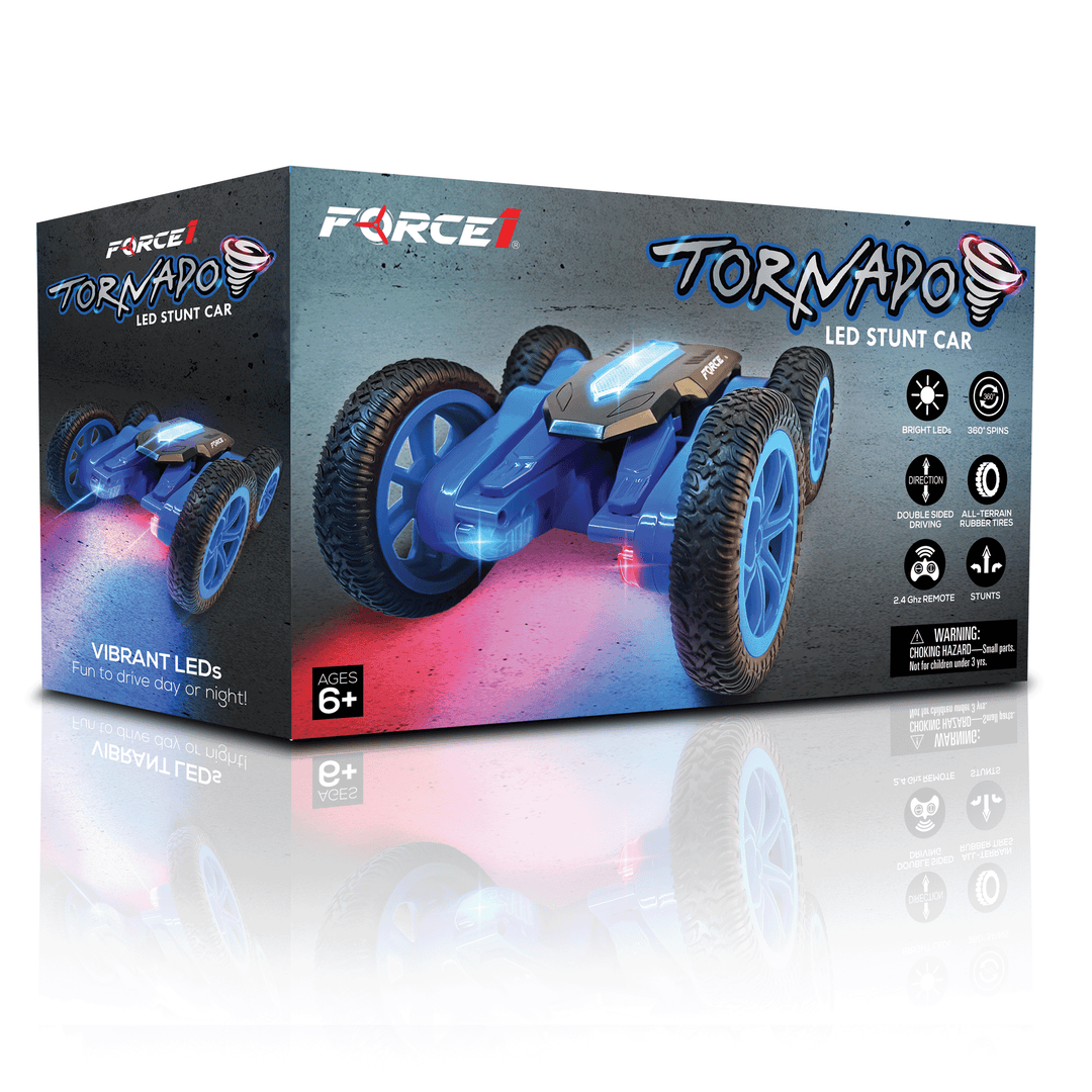 Tornado LED Stunt Remote Control Car Blue Holiday Gift