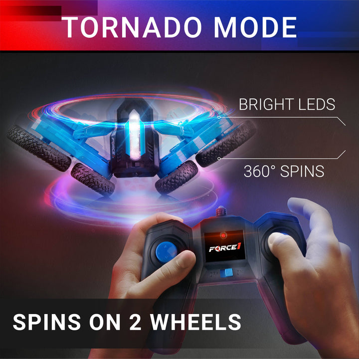 Tornado LED Stunt Remote Control Car Blue Holiday Gift