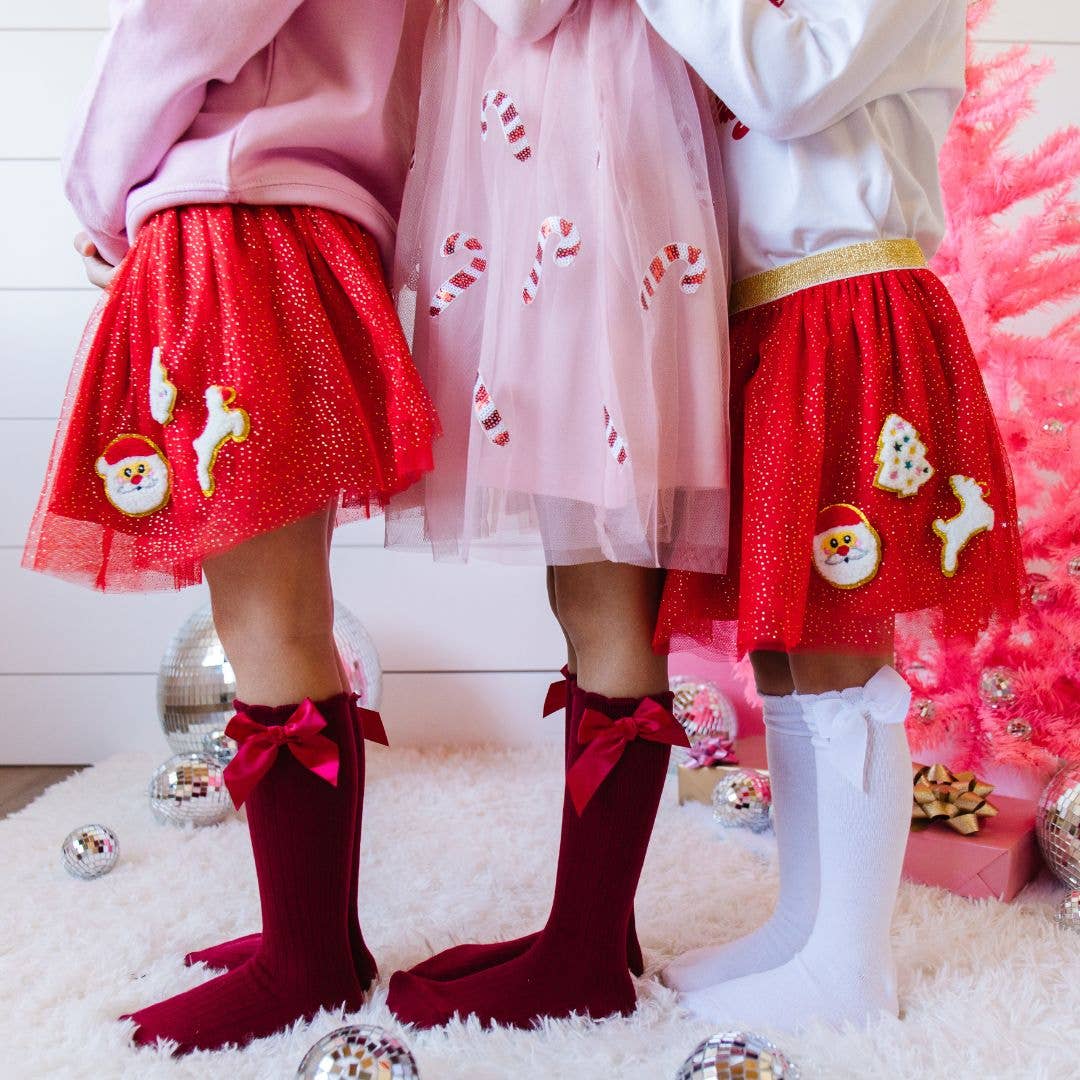 Christmas Patch Tutu - Dress Up Skirt - Kids Holiday Tutu: 2-4Y