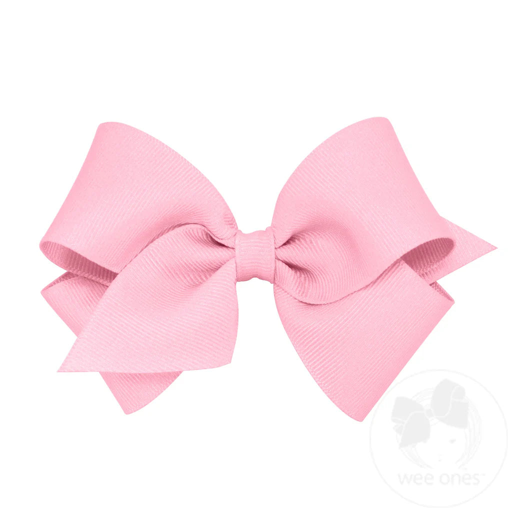 Small Classic Grosgrain Hair Bow-Pearl