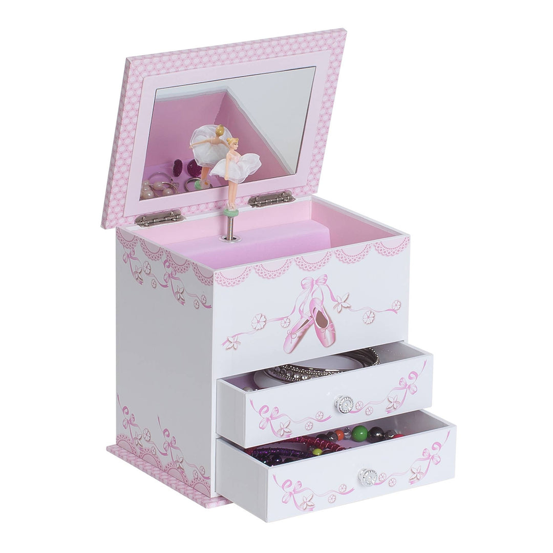 Mele and Co Angel Girls Ballerina Music Jewelry Box: White / Waltz of the Flowers / Girls Musical Ballerina Jewelry Box