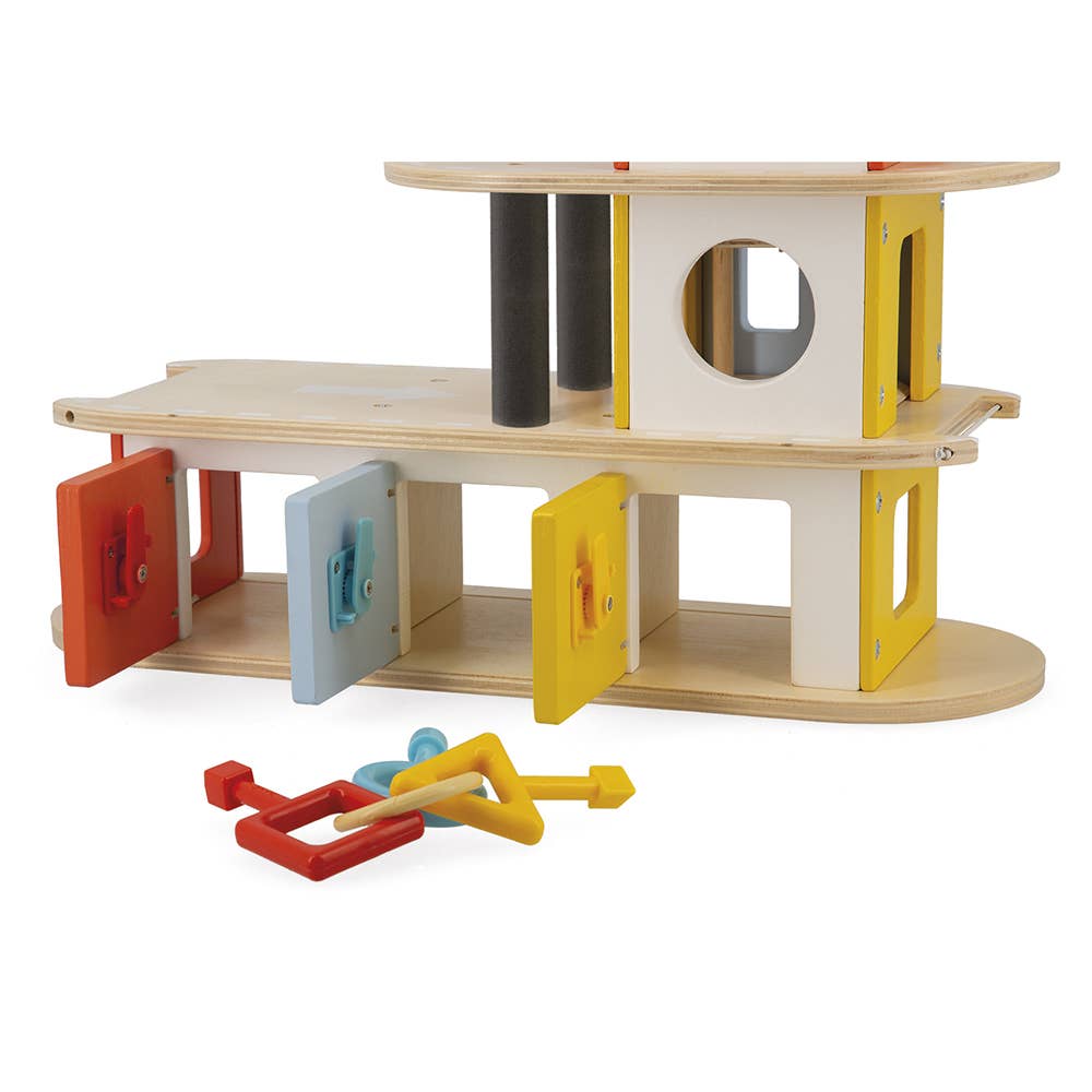 Bolid | Garage | Wooden toy | 4 vehicles included