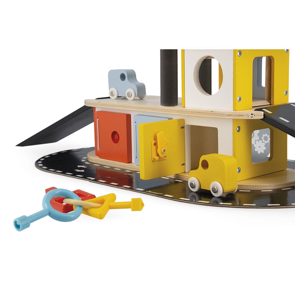 Bolid | Garage | Wooden toy | 4 vehicles included