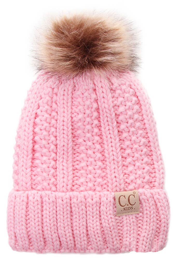 CC Kids Solid Color Lining Beanie: Ivory