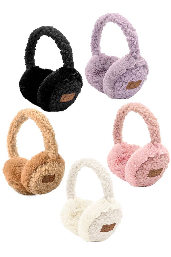 C.C Kids Faux Fur Sherpa Earmuffs Ear Warmer: New Rose