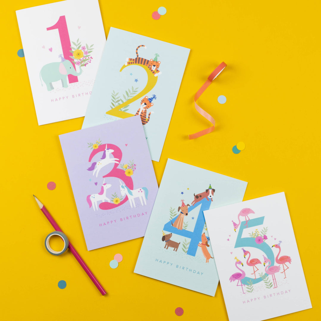 Happy Birthday Card | Age 3 Unicorn Card