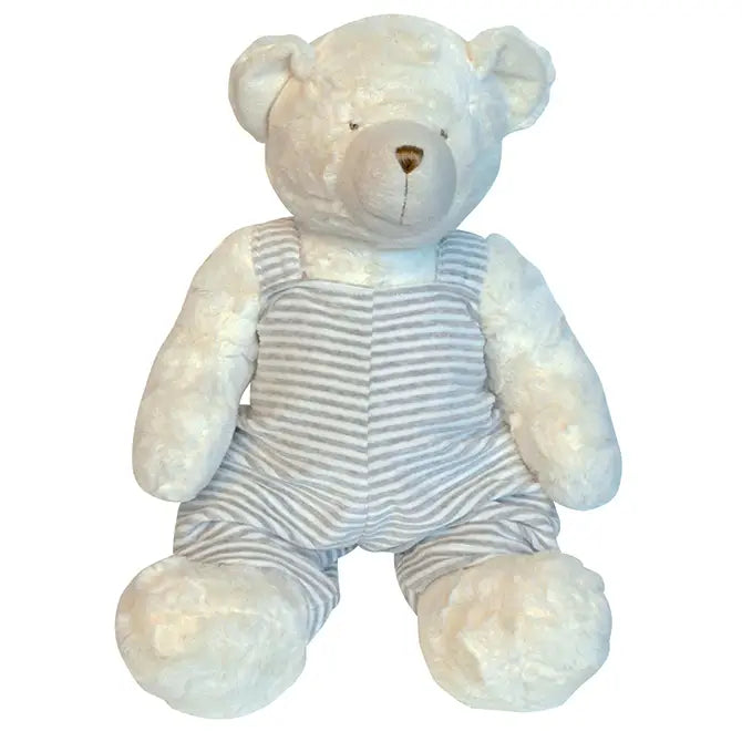 18" Stuffed Bear-Grey Overalls