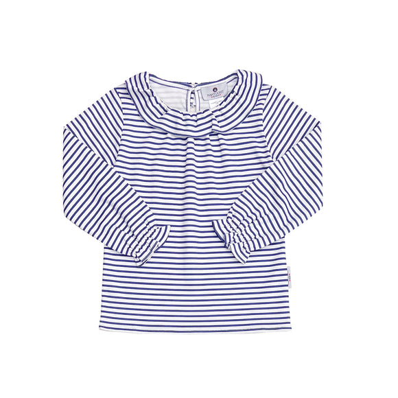 Riley Ruffle Pima Top-Portside Stripe