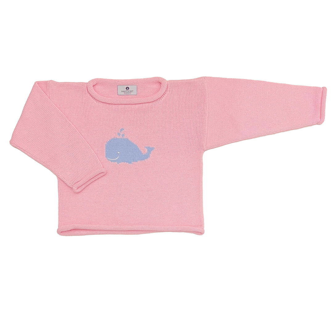 Whale Watch Roll Neck Sweater-Pink