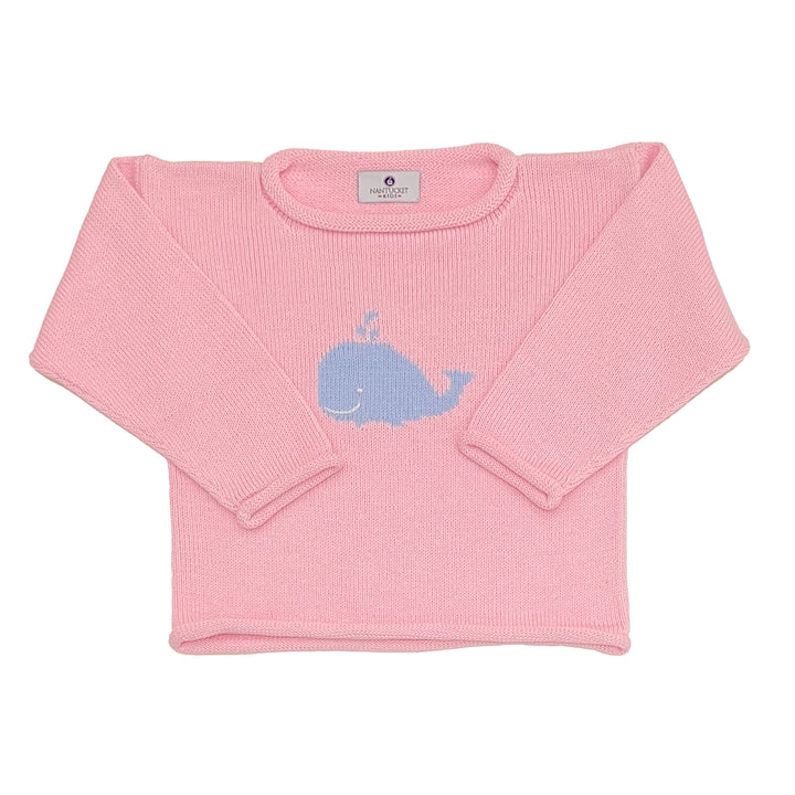 Whale Watch Roll Neck Sweater-Pink