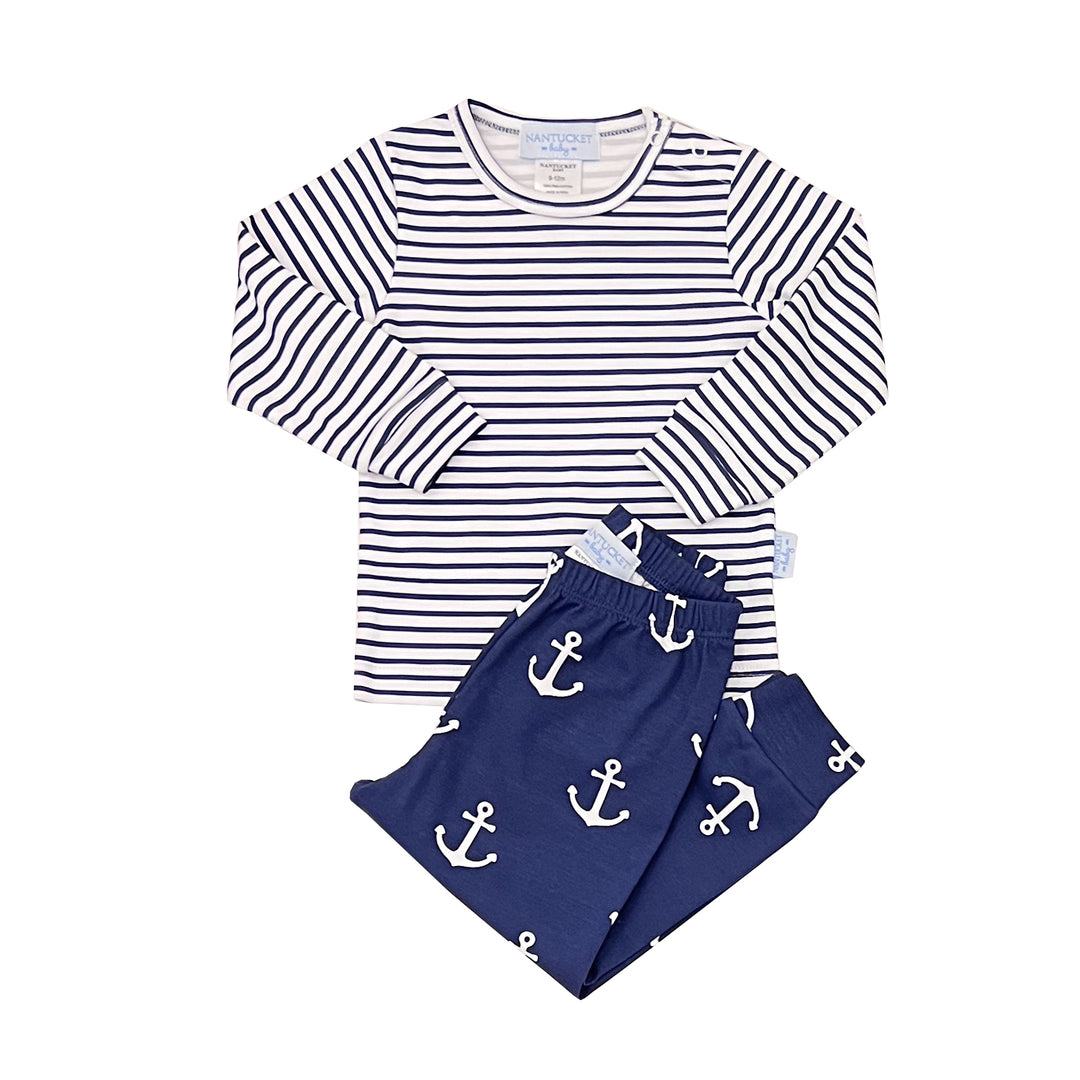 Anchors Aweigh Top & Pant Set-Nautical Navy