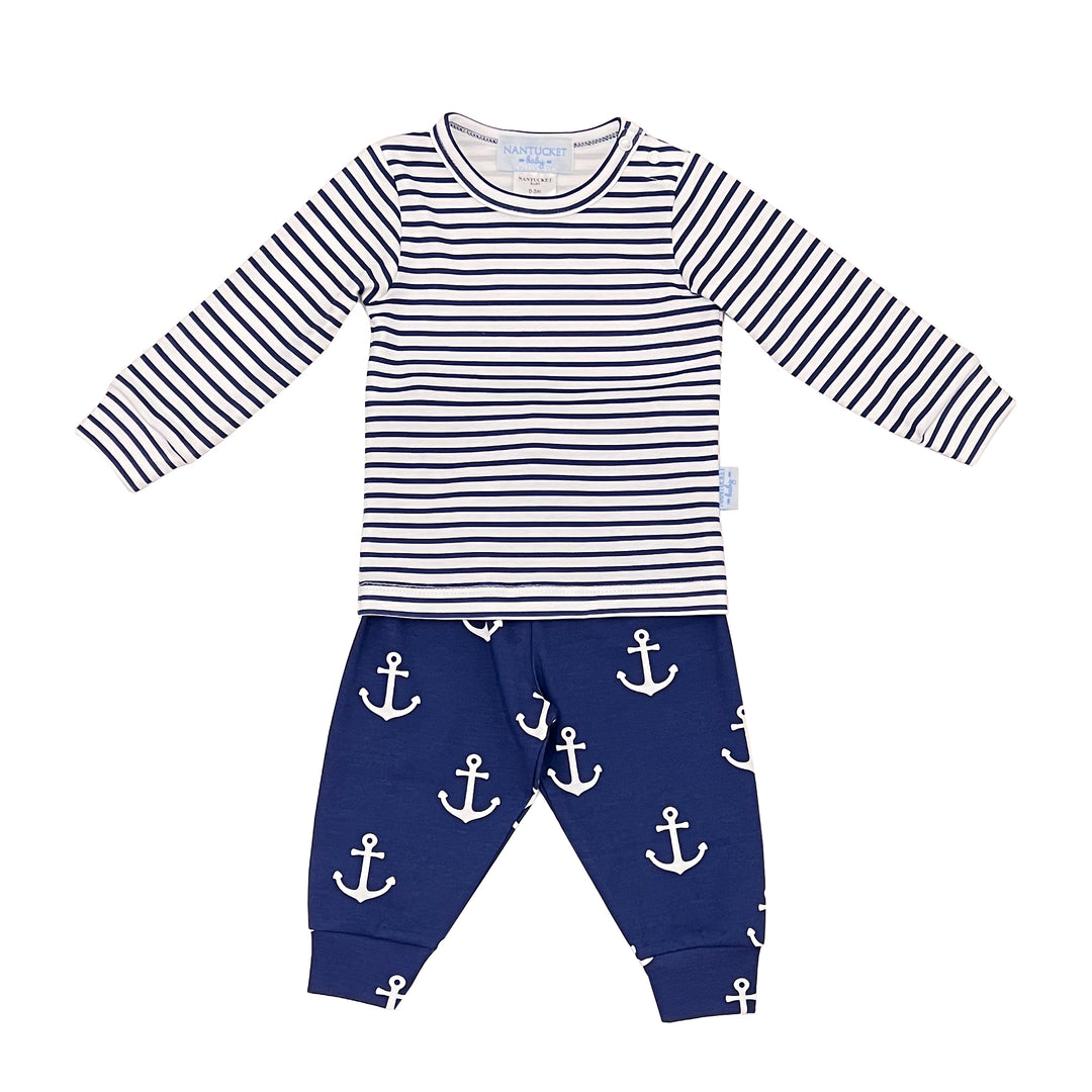 Anchors Aweigh Top & Pant Set-Nautical Navy