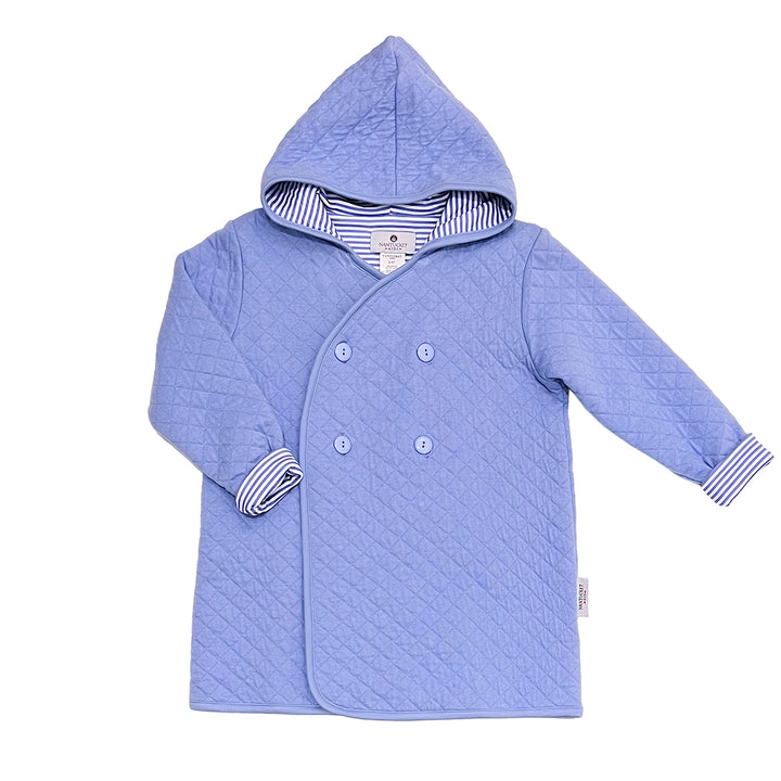 Quilted Peacoat-Periwinkle