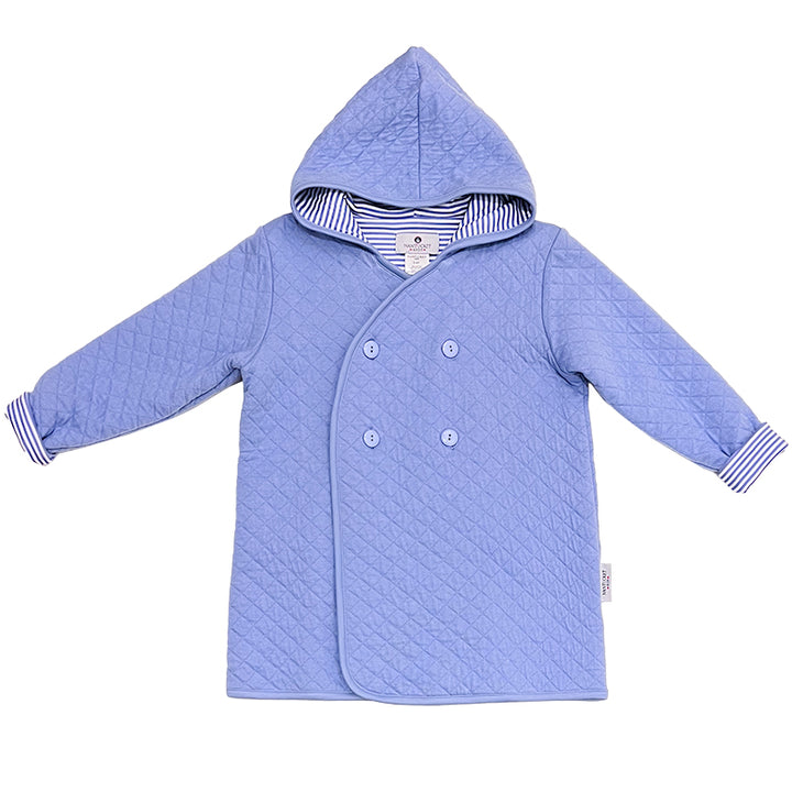 Quilted Peacoat-Periwinkle