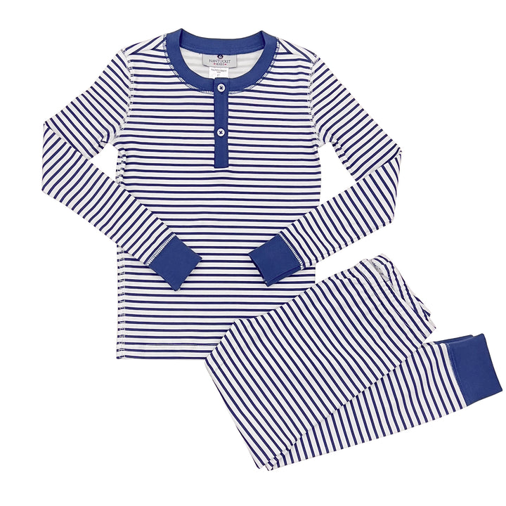 Portside Stripe Jammies 2-Piece Set-Nautical Navy