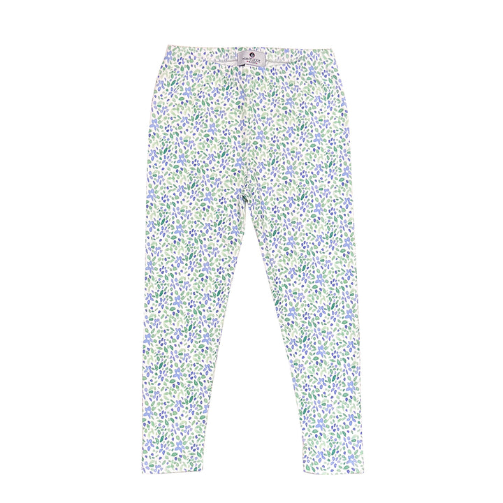 Pima Leggings-Periwinkle Floral