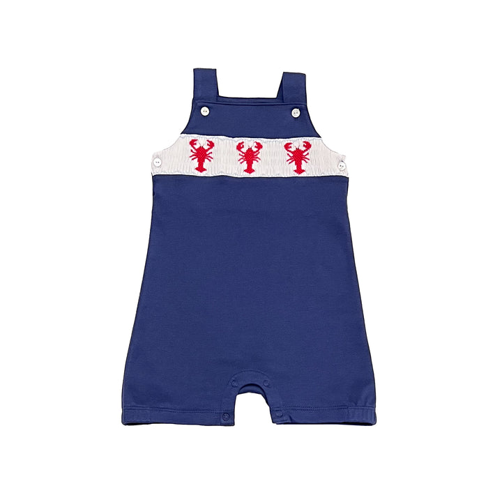 New England Lobster Smocked Pima Overalls