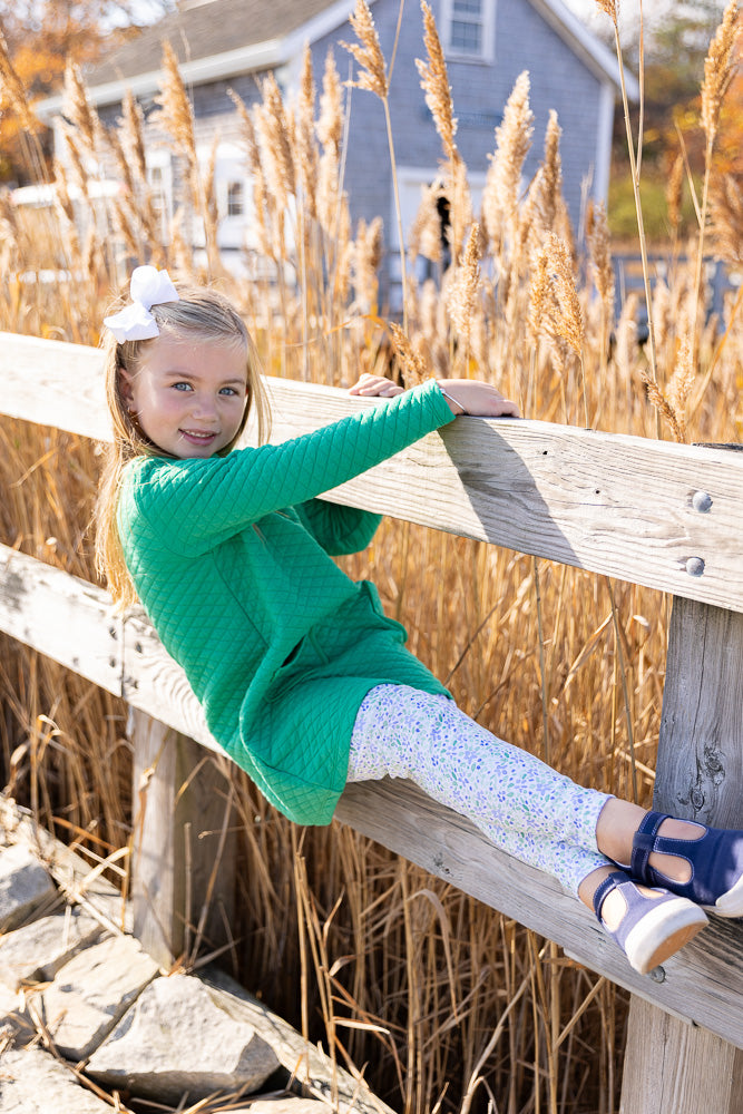 Quinn Quilted Tunic Dress-Greenwich Green