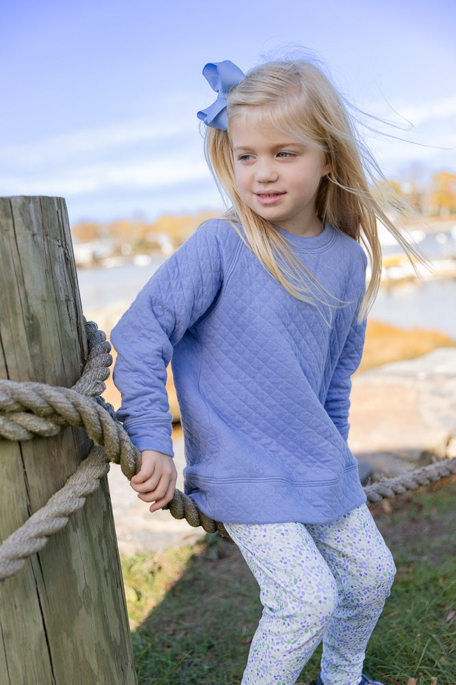 Quilted Pullover-Periwinkle