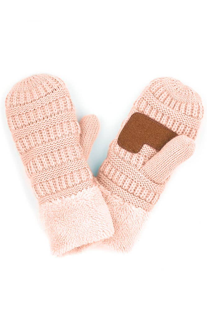 C.C Kids solid Knitted mitten: Indi Pink