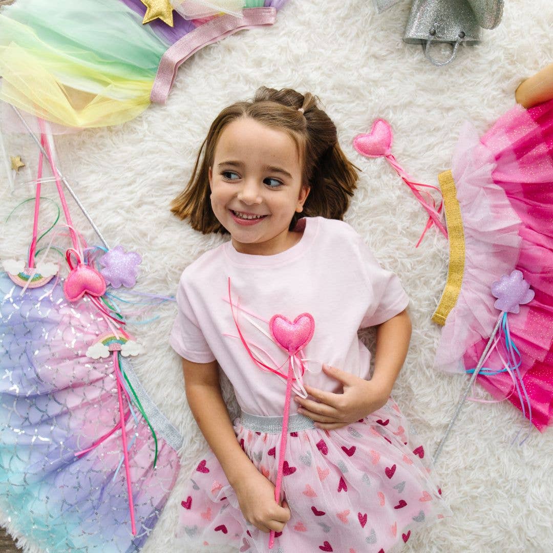 Glitter Heart Valentine's Day Tutu - Kids Clothes -Valentine: 4-6Y