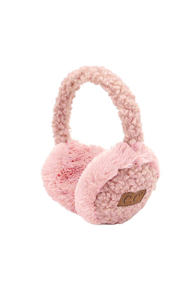 C.C Kids Faux Fur Sherpa Earmuffs Ear Warmer: New Rose