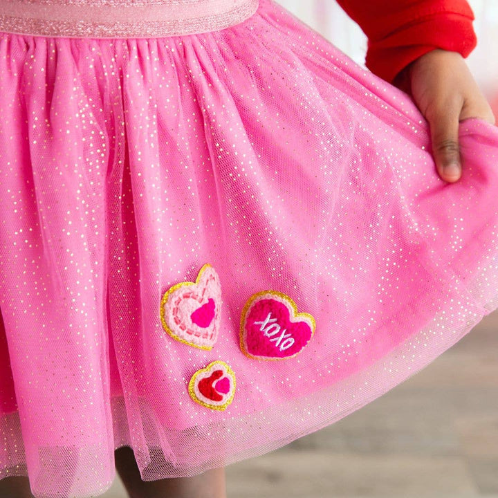 Heart Patch Valentine's Day Tutu - Kids Dress Up Skirt: 2-4Y