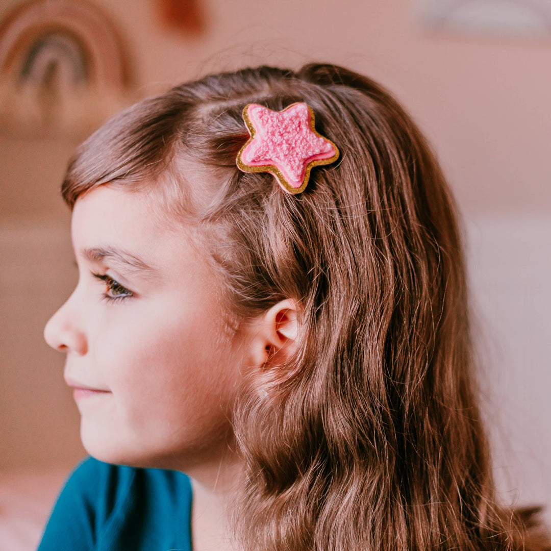 Chenille Rainbow/Heart/Star InterchangeableHeadband and Hair Clips