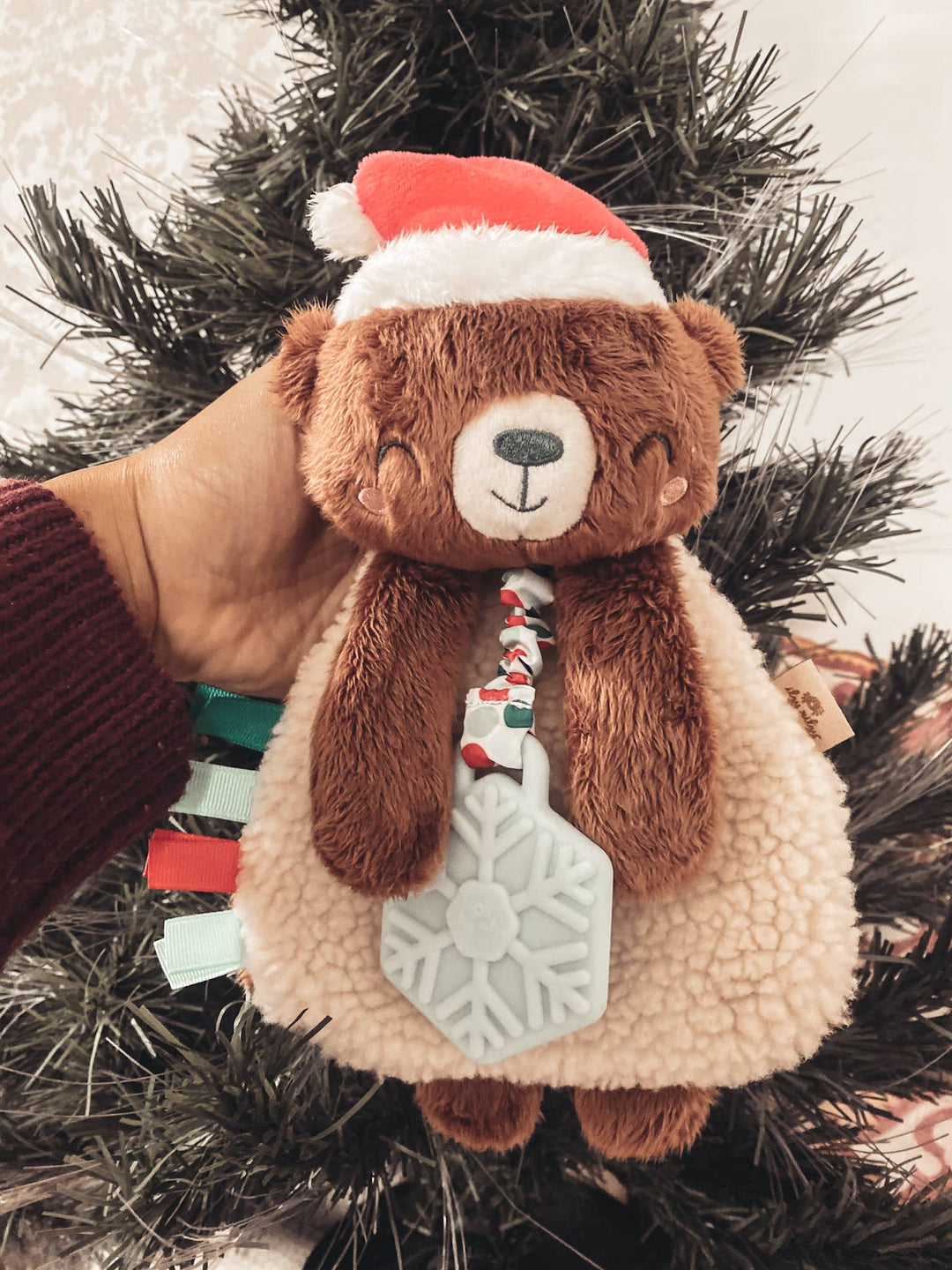 Holiday Itzy Lovey™ Plush + Teether Toy: Bear