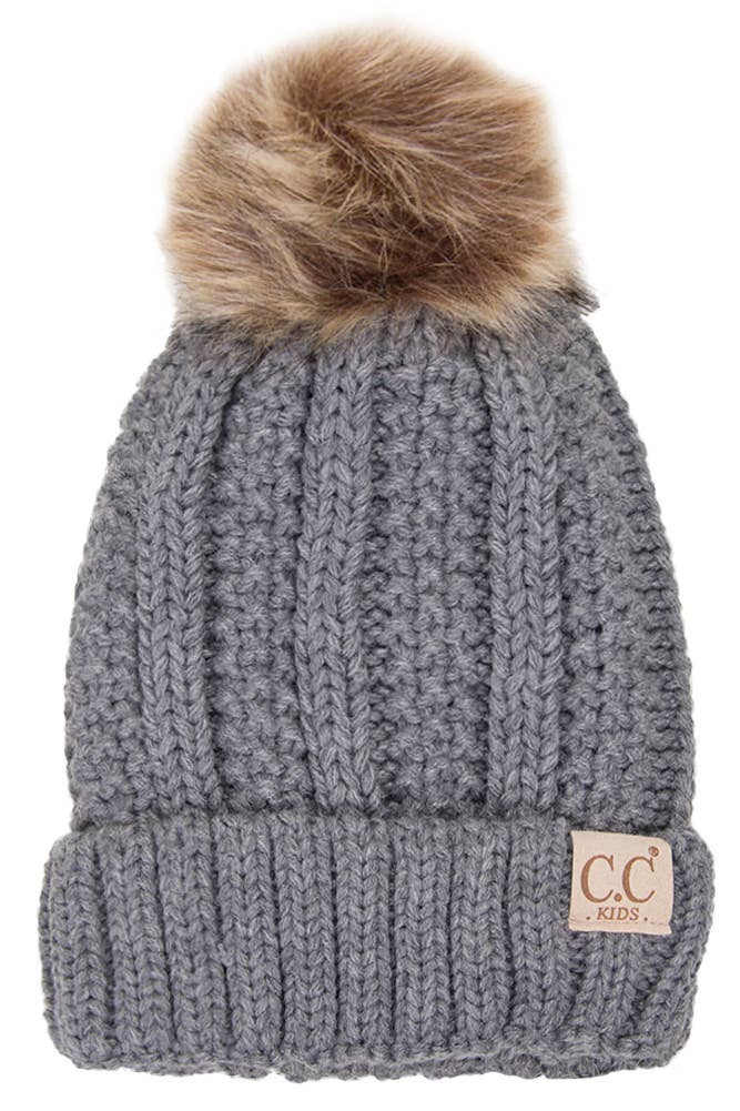 CC Kids Solid Color Lining Beanie: Ivory