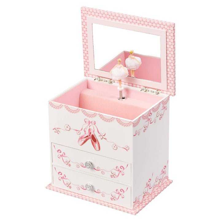 Mele and Co Angel Girls Ballerina Music Jewelry Box: White / Waltz of the Flowers / Girls Musical Ballerina Jewelry Box