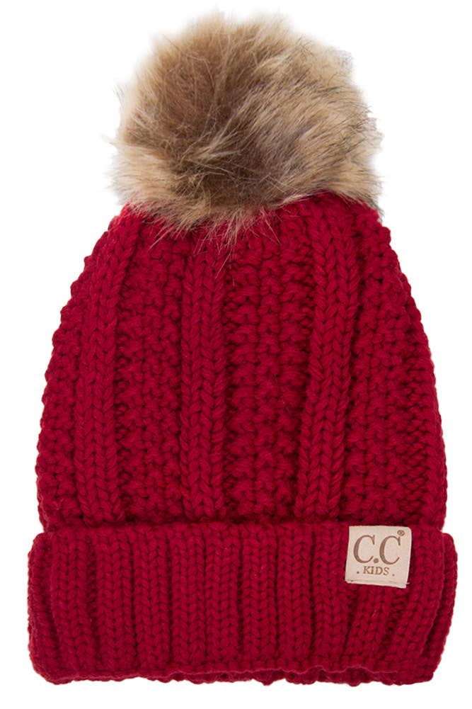 CC Kids Solid Color Lining Beanie: Indi Pink