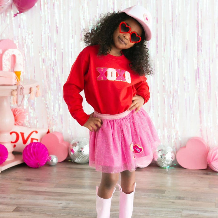 XOXO Patch Valentine's Day Sweatshirt -Kid's Valentine's Day: 2T