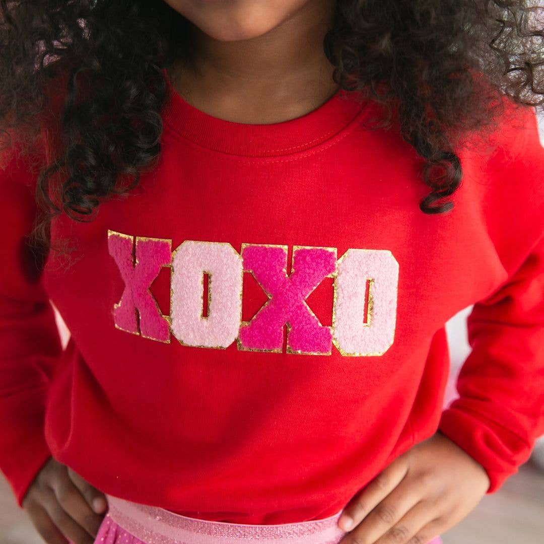 XOXO Patch Valentine's Day Sweatshirt -Kid's Valentine's Day: 3T