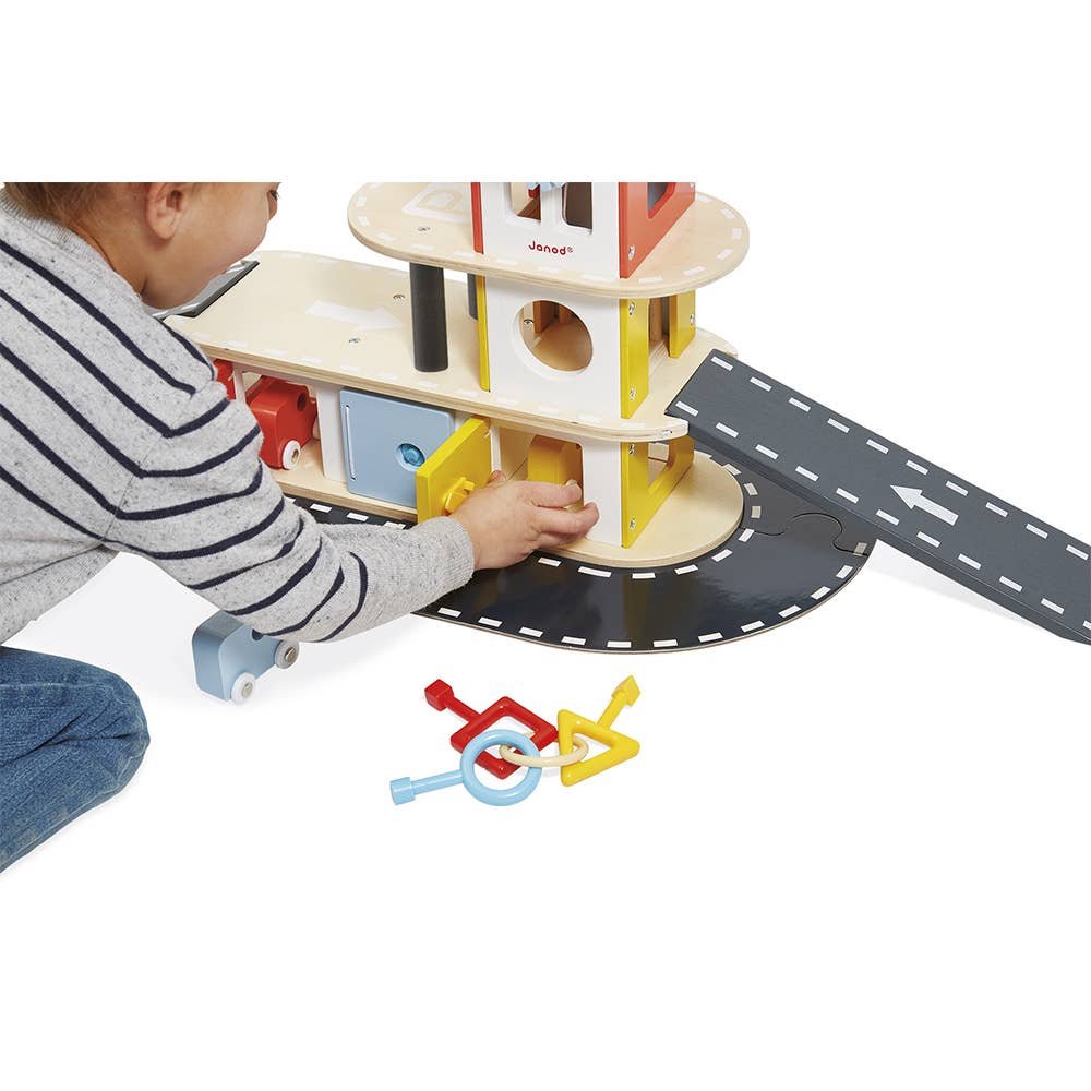 Bolid | Garage | Wooden toy | 4 vehicles included