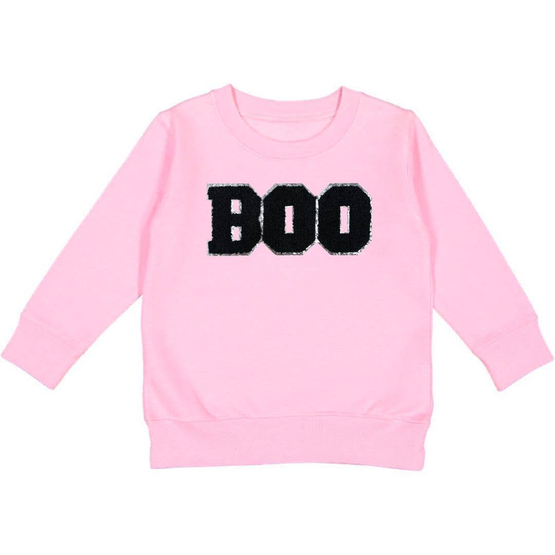 Boo Patch Halloween Sweatshirt - Pink: 4T