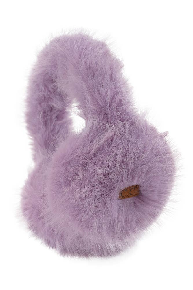 C.C Solid Long Fur Winter Ear Muff Ear Warmer: Lavender