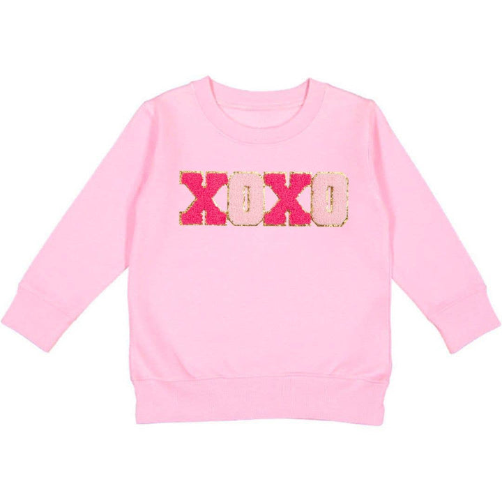 XOXO Patch Valentine's Day Sweatshirt - Pink - Kids Clothing: 3T