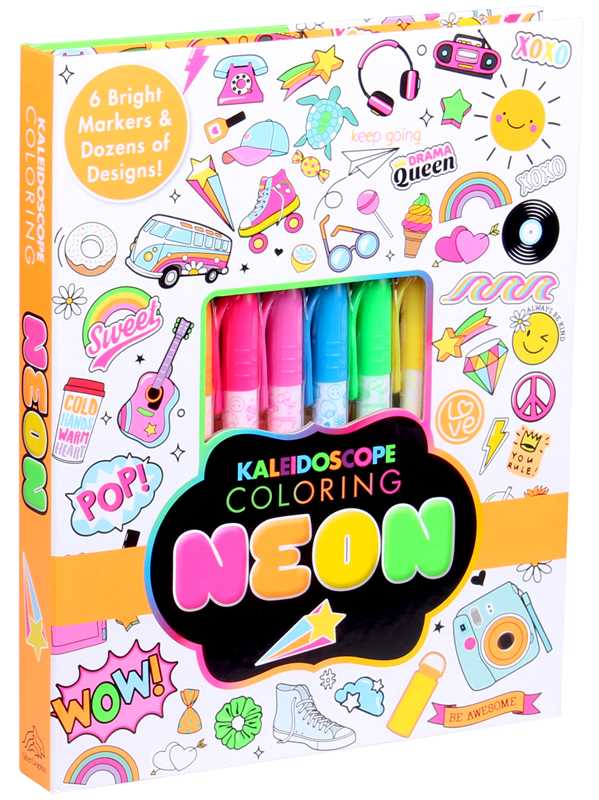 Kaleidoscope Coloring: Neon by Editors of Silver Dolphin Books